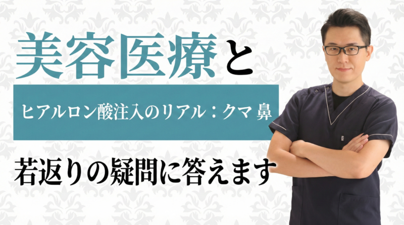 美容医療とヒアルロン酸注入のリアル：クマ、鼻、若返りの疑問に答えます