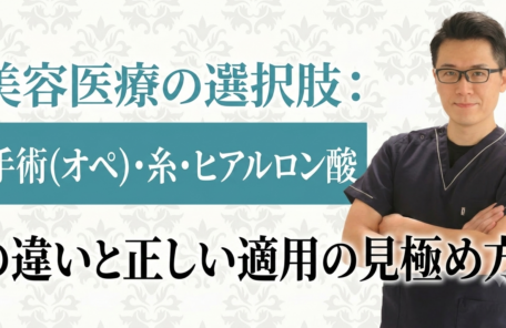 美容医療の選択肢：手術(オペ)・糸・ヒアルロン酸の違いと正しい適用の見極め方