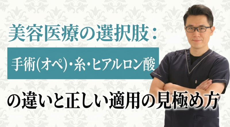 美容医療の選択肢:手術(オペ)・糸・ヒアルロン酸の違いと正しい適用の見極め方