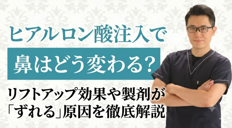 ヒアルロン酸注入で鼻はどう変わる?リフトアップ効果や製剤が「ずれる」原因を徹底解説