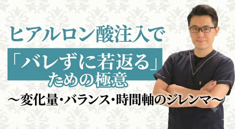 ヒアルロン酸注入で「バレずに若返る」ための極意〜変化量・バランス・時間軸のジレンマ〜