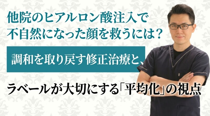 他院のヒアルロン酸注入で不自然になった顔を救うには?調和を取り戻す修正治療と、ラベールが大切にする「平均化」の視点